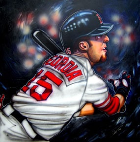Dave Olsen, Dustin Pedroia of the Boston Red Sox