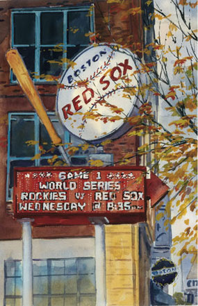 Mark Waitkus, World Series Game 1: Sign on Brookline Ave.