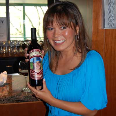 Hazel Mae with Maerlot wine Hazel Mae with Maerlot wine