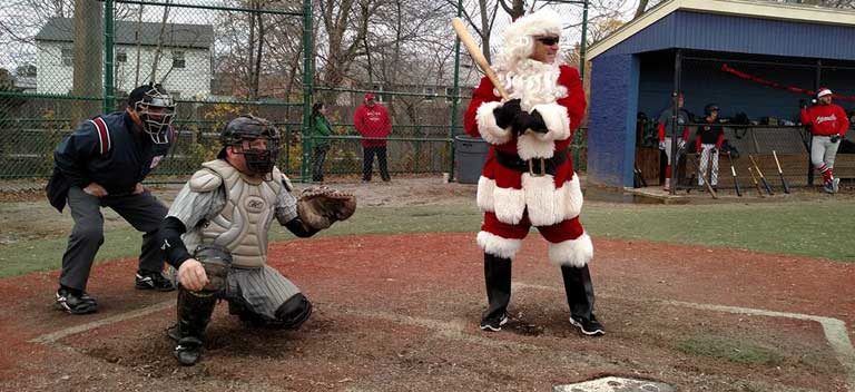 Winterball 2016 - Santa Claus at bat