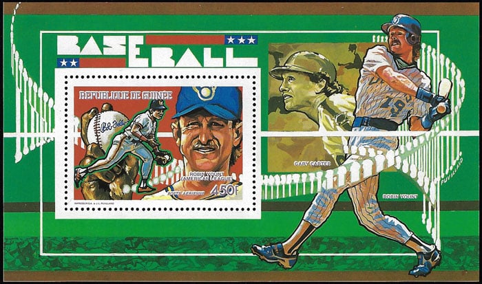 1990 Guinea – Robin Yount and Gary Carter Souvenir Sheet