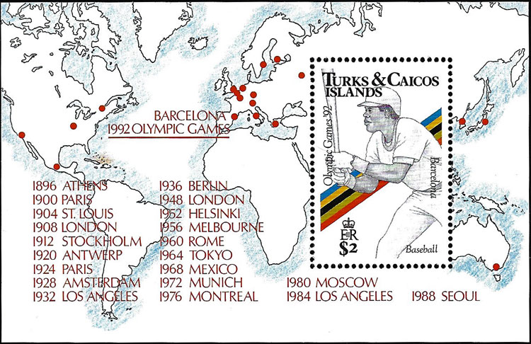 1991 Turks and Caicos – Olympic Games in Barcelona Souvenir Sheet
